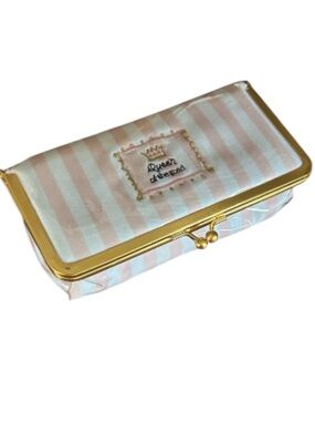 Queen of the Road Pink Striped Cosmetic Case